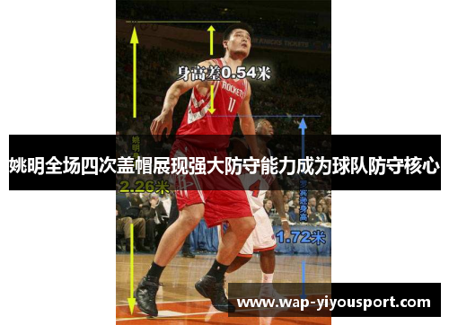 姚明全场四次盖帽展现强大防守能力成为球队防守核心