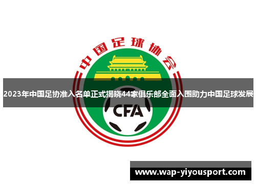 2023年中国足协准入名单正式揭晓44家俱乐部全面入围助力中国足球发展